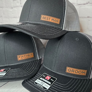 Custom Wedding Party Hats, Custom Groom Hat, Richardson 112 Wedding Hats, Best Man, Groomsman Caps, Custom Trucker Hats, Personalized Hats
