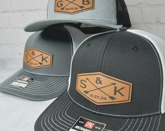 Custom Text Hats, Personalized Couples Gift, Custom Wedding Hats, Anniversary Gifts, Customizable Name Valentines Gifts, Wedding Patch Cap