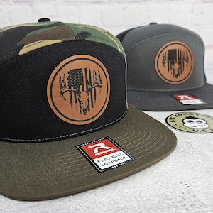 Deer Hunter Hat, Camo Hunting Hats, Mossy Oak Duck Camo Flat Bill Caps, Patriotic Hunting Gifts, Dad Hunting Hat, Buck Hunting Season Gifts