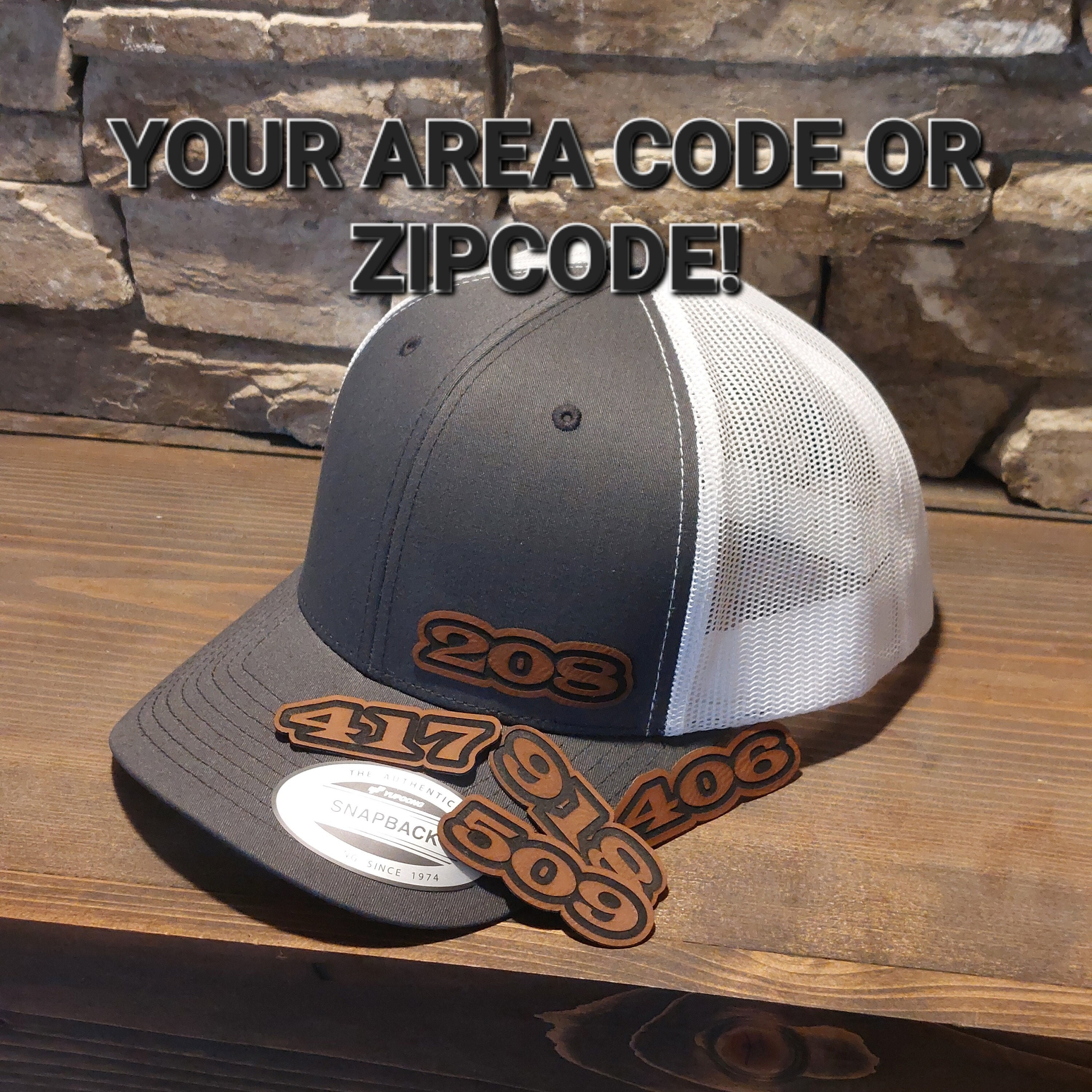 Custom Hats, Personalized With Your Area Code, Name, Numbers