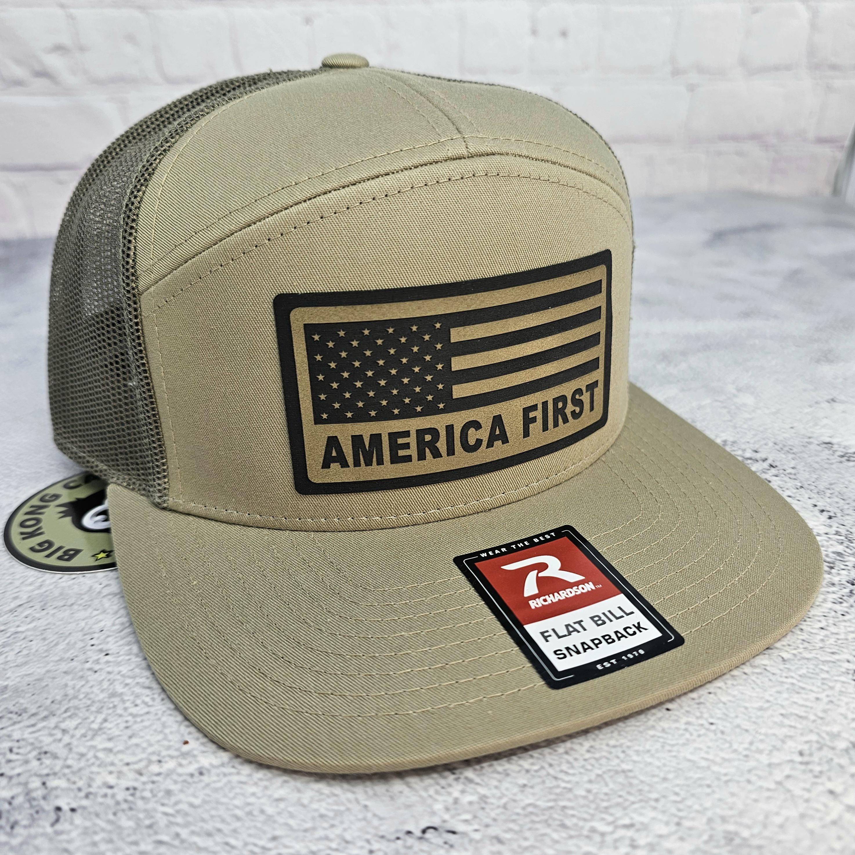 America First Hat, USA Flag Cap, America First Flat Bill Snapback Hat ...