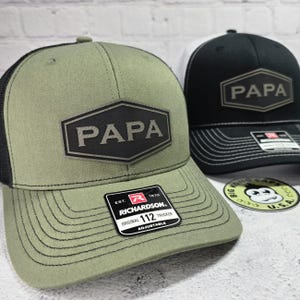 PAPA HAT, Custom Papa Hats, Customizable Gifts for Papa, Best Papa Birthday Gifts, Personalized Text Hats, Richardson Custom Papa Patch Cap,