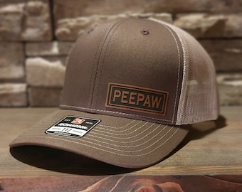 PEEPAW HAT, PEEPAW Trucker Cap, Gifts for Peepaw, Peepaw Birthday Gifts, New Peepaw Pregnancy Announcement Gifts, Peepaw Patch Snapback Hat