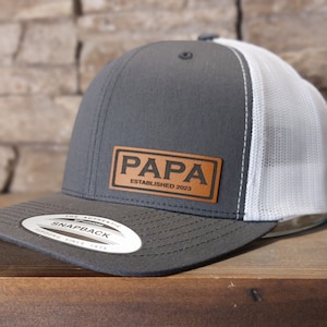 Custom Papa Hat, Personalized Papa Cap, Established any year, 1995, 2025, etc. New Papa Gift Ideas, PAPA Hats, Customized Best Papa Gifts