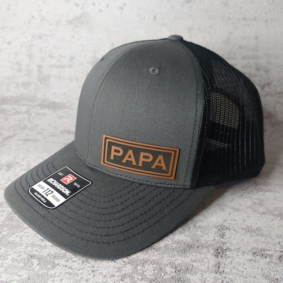 PAPA Patch Hat, Custom PAPA Cap, Birthday Gifts for Grandpa, New Papa Pregnancy Announcement Gift, Papa Patch Richardson 112 XL Caps