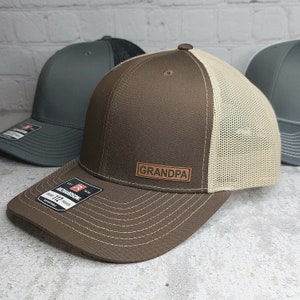 Grandpa Hat, Grandpa Baseball Cap, Grandpa Richardson 112 Trucker Hat, Father&#39;s Day Gifts, Birthday Gift, Custom Text Hat Personalized Gifts