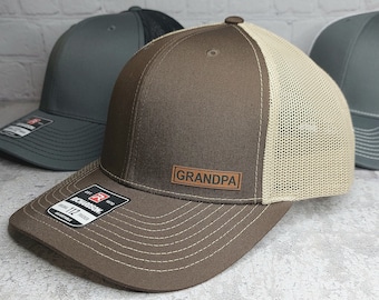Grandpa Hat, Grandpa Baseball Cap, Grandpa Richardson 112 Snapback Trucker Hat, Father's Day Gifts, Birthday Gift, Custom Personalized Gifts