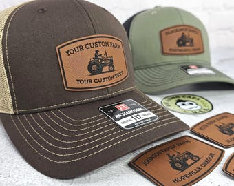 Custom Farm Hat, Customizable Tractor Patch Hats, Gifts for Farmers, Personalized Farm Ranch Tractor Cap, Family Farm Gift Idea, Farming Hat