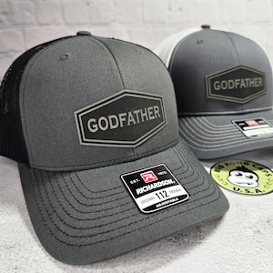Godfather Hat, Godfather Caps, Custom Godfather Gift, Godfather Patch Hats, Godfather Hats, Godfather Birthday Gifts, Best Godfather Gift