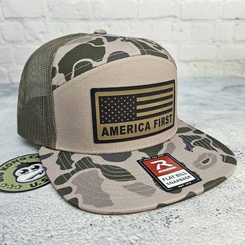 America First Hat, USA Flag Cap, America First Flat Bill Snapback Hat ...