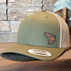 Trout Fishing Hat, Trout Fisherman Gifts, Rainbow Trout Fly Fishing Hat, Fly Fishing Gifts, Fly Fisherman Caps, Trout Patch Fishing Gifts