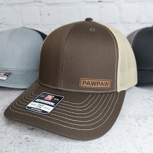 PAWPAW Hat, PAWPAW Baseball Cap, PawPaw Richardson 112 Snapback Hat, Father&#39;s Day Gifts, PAWPAW Custom Personalized Gift, Custom Text Hat