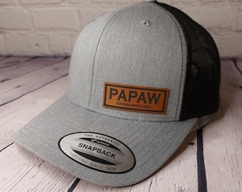 PAPAW HAT, Custom Papaw Cap, Papaw Established any year 2026, 2025 Gift for Papaws, New Paw Pregnancy Announcement Gift, Personalized Gifts