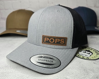 POPS Hat, POPS Patch Cap, New Pops Gift, Custom Text Hats, Pregnancy Announcement Gifts, Pops Baseball Cap, Pops Birthday Gifts, POPS Hats