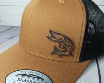 MUSKIE HAT, Muskie Fishing Gifts, Fisherman Hat, Musky Patch Cap, Muskellunge Fishermen Gifts, Muskie Patch Fathers Day Gift, Muskie Dad Hat