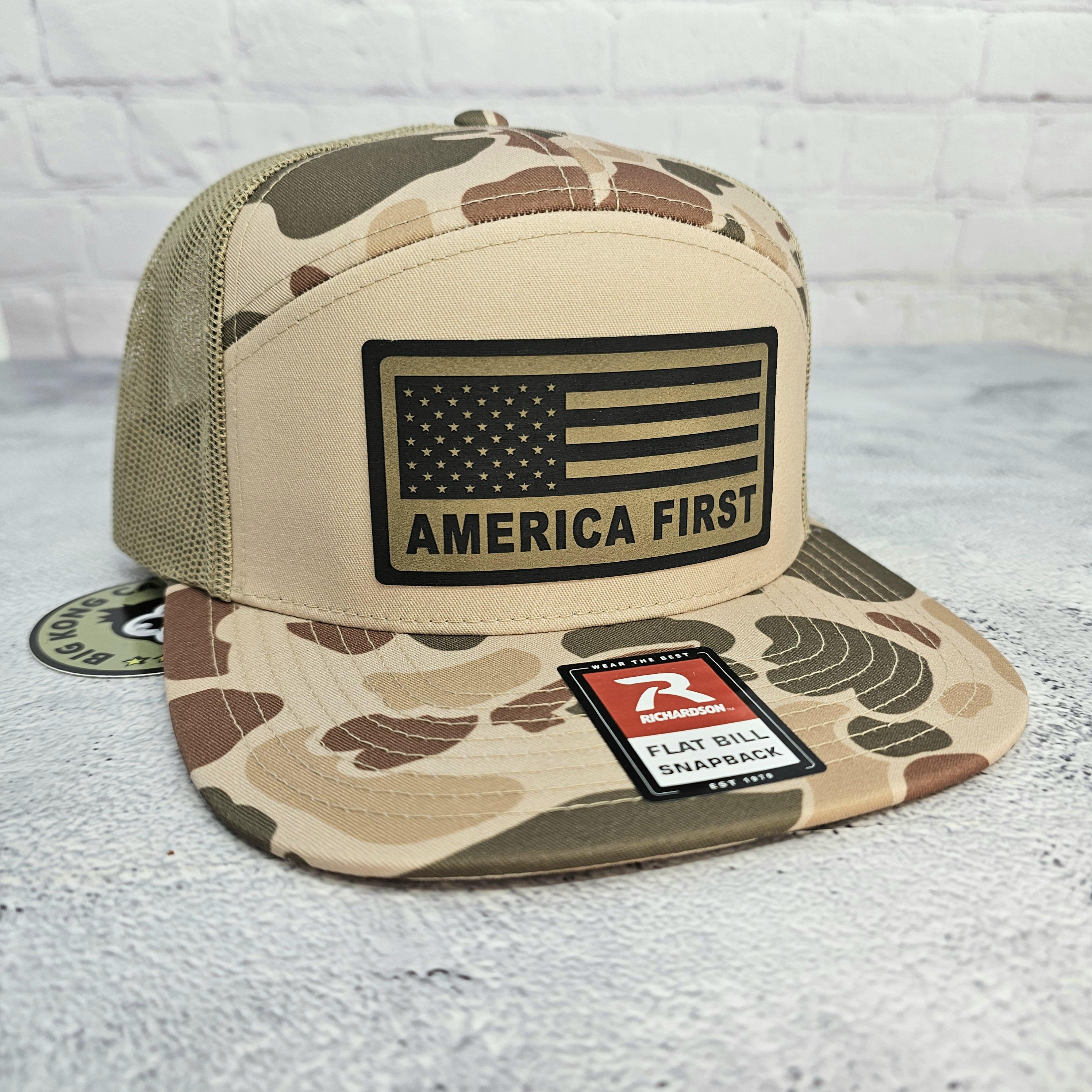 America First Hat, USA Flag Cap, America First Flat Bill Snapback Hat ...