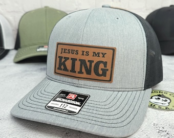 Jesus Hat, Jesus is King Hat, No Kings Christian Gifts, Gifts for Christians, Richardson 112 Snapback Trucker Cap, Gift for Pastor