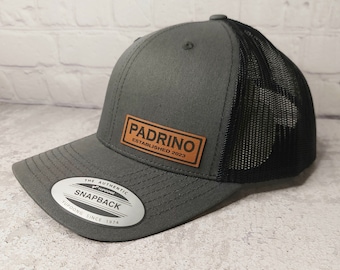 PADRINO Hat, Custom Padrino Established Year- 2023, 2024 etc. Personalized Custom Godfather Gift, Godfather Padrino Trucker Cap, Padrino Hat