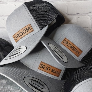 Custom Groom Hat, Wedding Party Hats, Bridal Party Wedding Hats, Best Man Hats, Groomsman Caps, Groomsmen Hats, Custom Wedding Trucker Hats