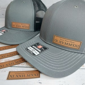 Custom Text Hats, Roman Numerals Hat, Valentines Day Gifts, Personalized Name, Custom Initials, Custom Year, Anniversary Gifts, Couples Gift
