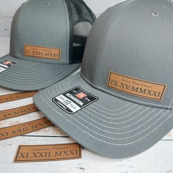 Custom Text Hats, Roman Numerals Hat, Valentines Day Gifts, Personalized Name, Custom Initials, Custom Year, Anniversary Gifts, Couples Gift
