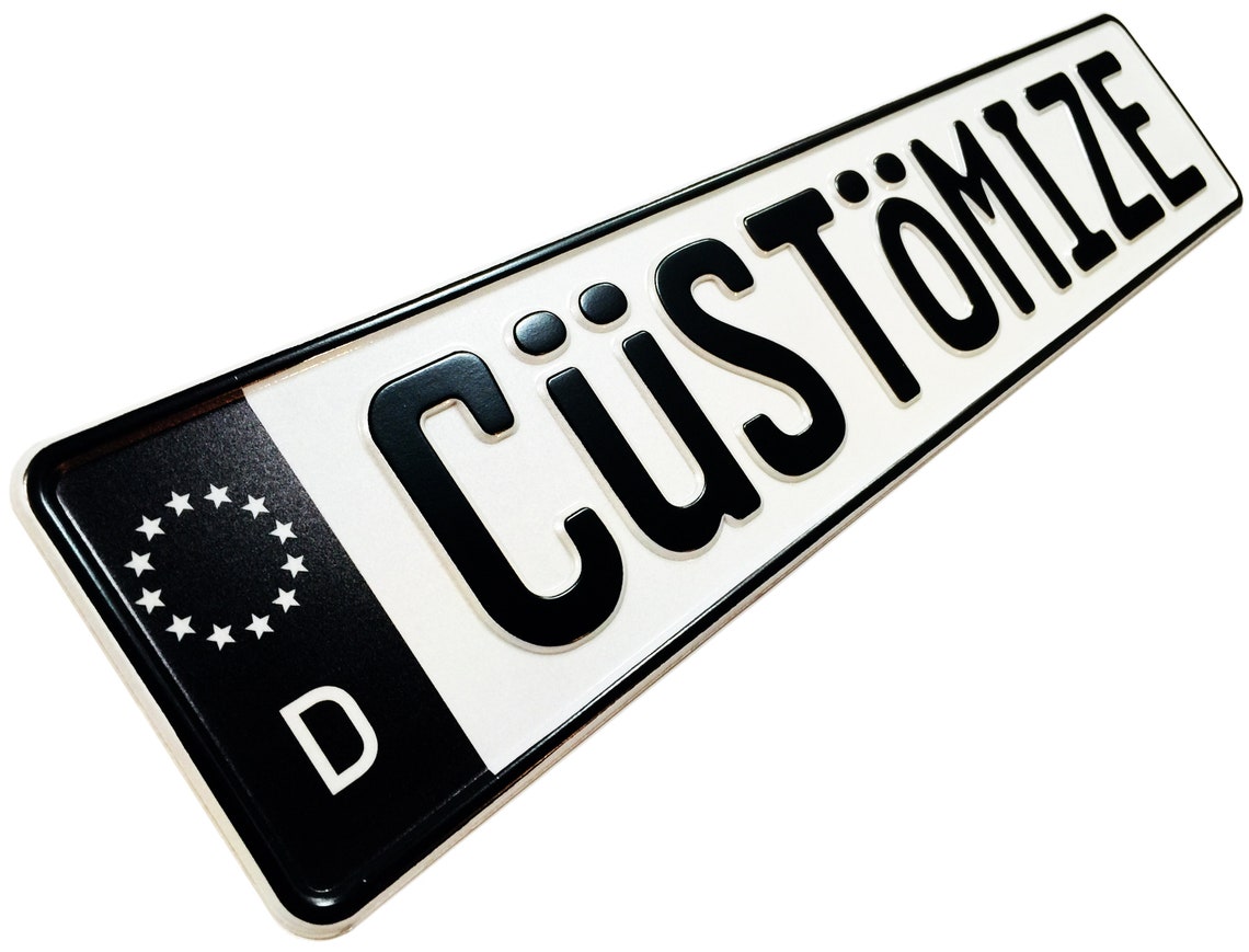 Custom German License Plate Black Euro Band Etsy