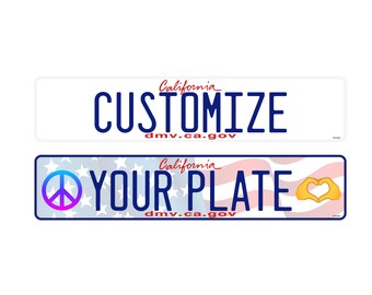 Custom California License Plate - European Size, Lipstick Design
