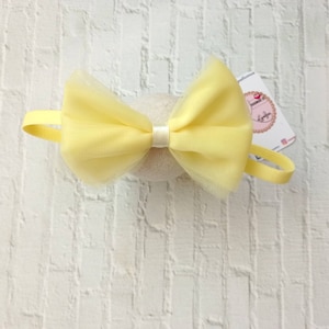Yellow tulle crown, Tulle Bow headband, yellow Snap clips for toddler, yellow hair clip, Girl hair clip, tiara Tulle Bow, yellow tulle bow