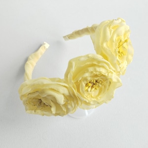 Illuminating yellow flower girl headband Flower Crown floral tiara floral yellow headband flower crown todler headband Hair bows