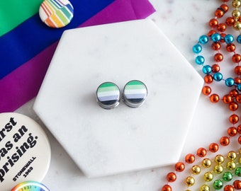 1 Paire Rainbow Bling Gem Rim Acrylique Plugs oreille Gay Pride LGBT lesbienne Gauge