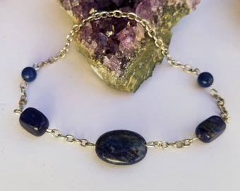 Sodalith Armband - Blauer Edelstein Armband - Zierliches Armband