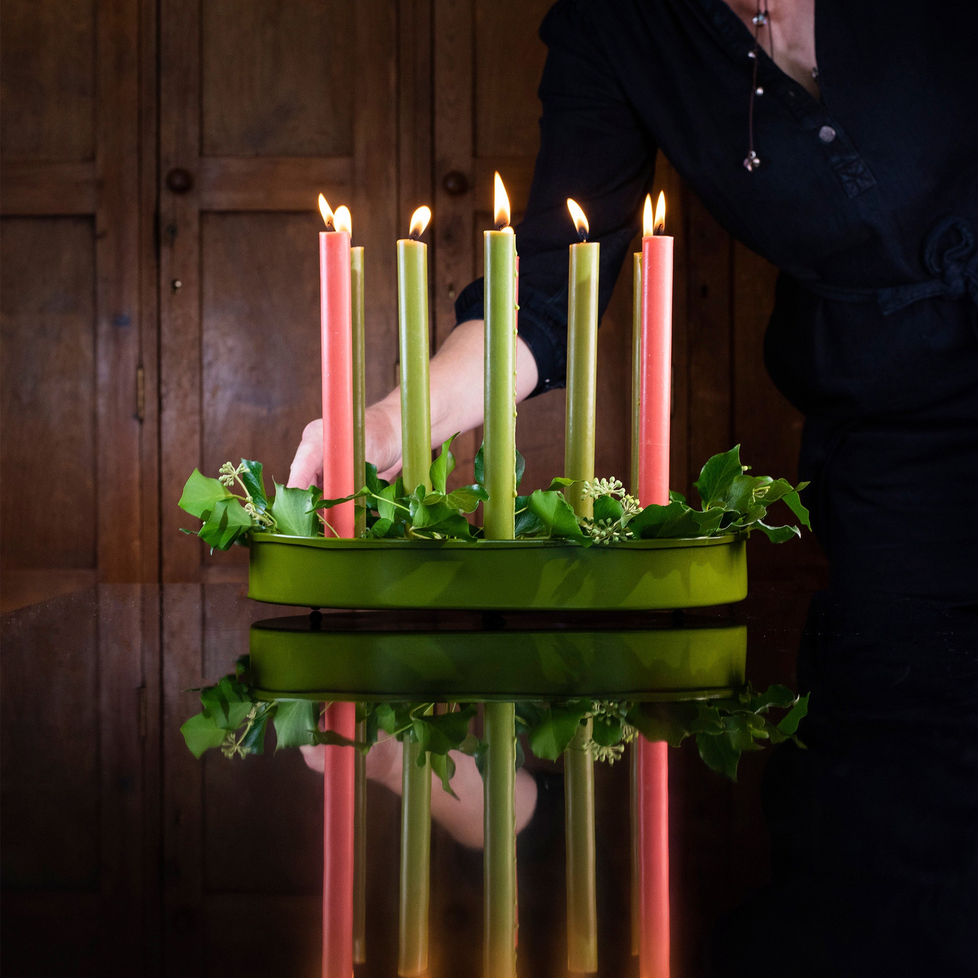 Candle Platter Centrepiece Large Oval Etsy UK