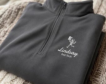 Custom Radiology Quarter Zip, Personalized X-Ray Tech Jacket, Rad Tech Pullover, Radiology Technician Gift, RT Jacket, Imaging Department