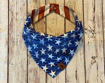 Patriotic Dog Bandana | American Flag Dog Bandana | 4th of July Dog Bandana | Bandana for Dogs |Pet Bandana | Red White Blue | Summer