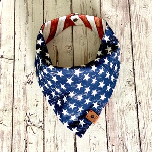 American Flag Dog Bandana | Dog Bandana with Name | Red White and Blue | Bandana for Dogs | Personalized | 4th of July | Stars Stripes | USA