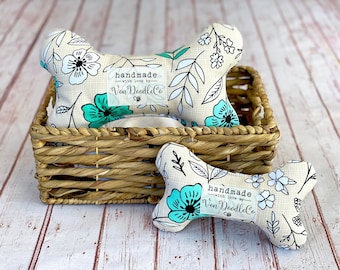 Flower Dog Toy | Girl Dog Toy | Dog Toy with Squeaker | Bone Shaped Dog Toy | Squeaky Dog Bone | Gift for Dog | Dog Bone | Squeaky Toy | Dog