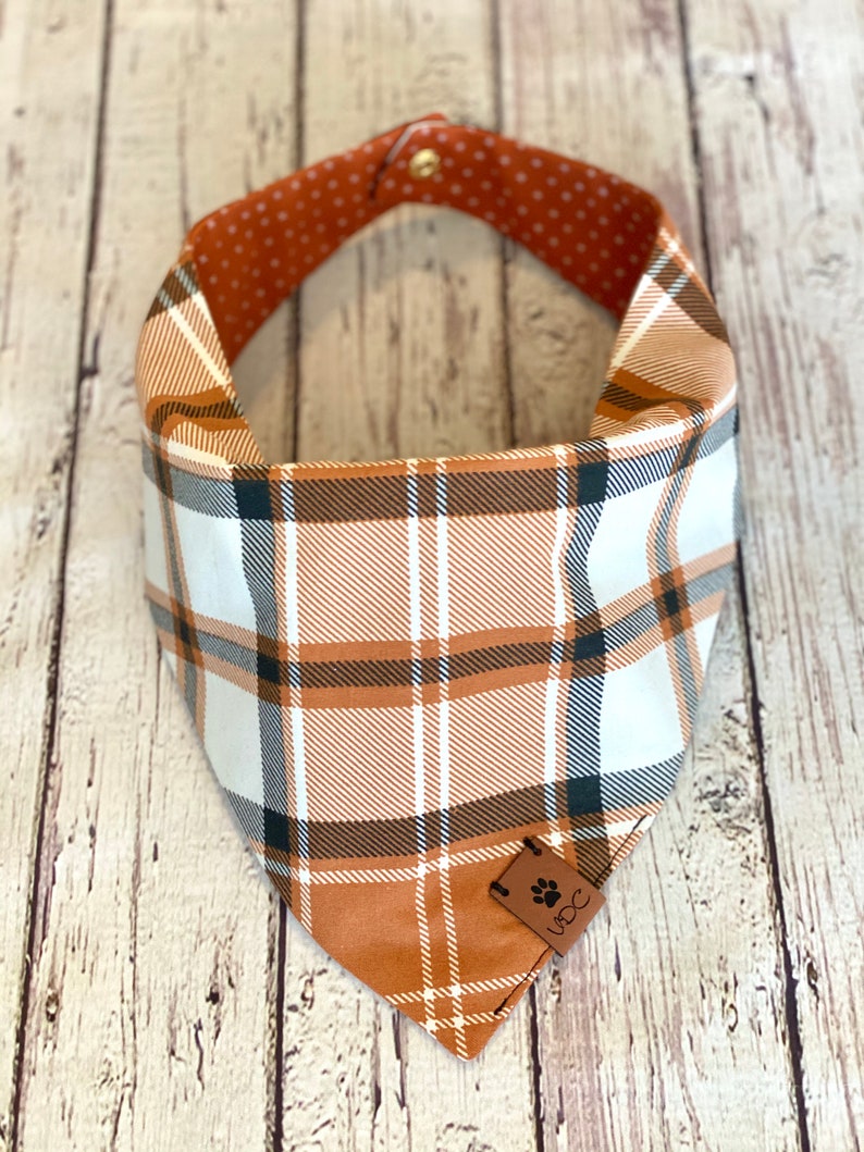 Fall Dog Bandana Plaid Dog Bandana Orange Plaid Bandana Etsy