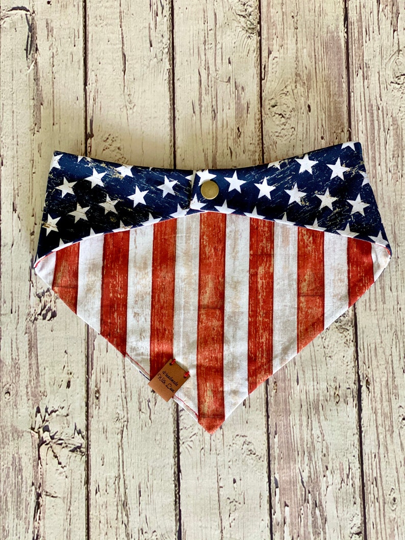 Patriotic Dog Bandana American Flag Dog Bandana Bandana Etsy