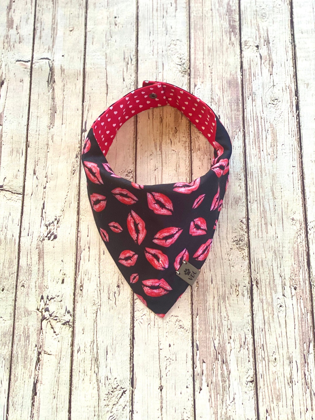 Lips Dog Bandana Valentine's Day Dog Bandana Heart Dog Etsy