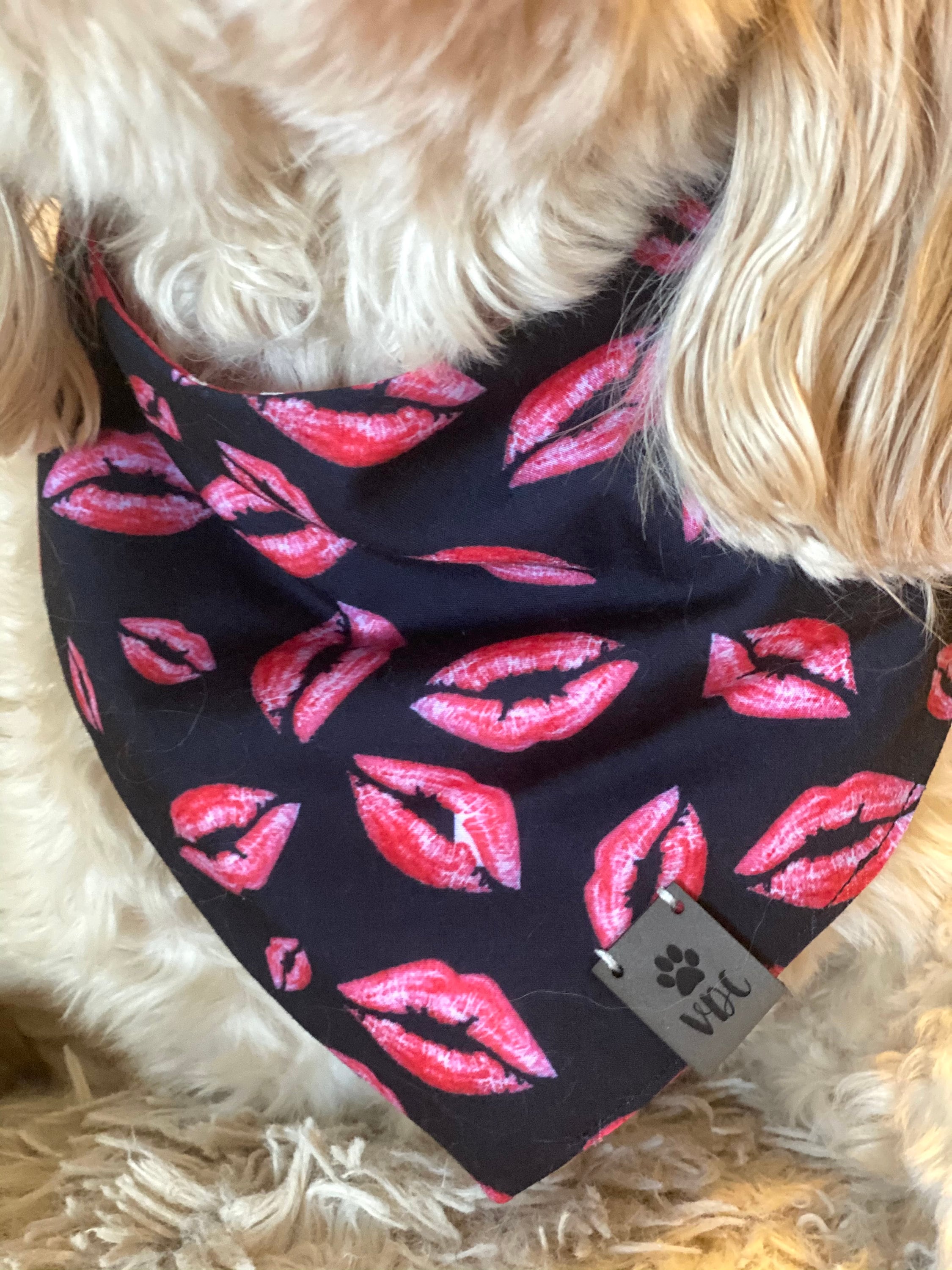 Lips Dog Bandana Valentine's Day Dog Bandana Heart Dog Etsy Australia
