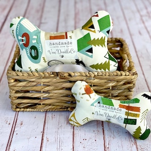 Camping Dog Toy | Camping | Dog Toy with Squeaker | Bone Shaped Dog Toy | Squeaky Dog Bone | Gift for Dog | Dog Bone | Squeaky Toy | Woods