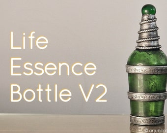 Botella de esencia de vida V2 - Programa de TV Charmed - Impreso en 3D - Colección Halliwell - Prop de réplica - Resina verde transparente - Botella de diseño de libro