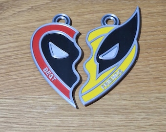 Deadpool Wolverine Heart Logo sleutelhanger / ketting - 3D afgedrukt