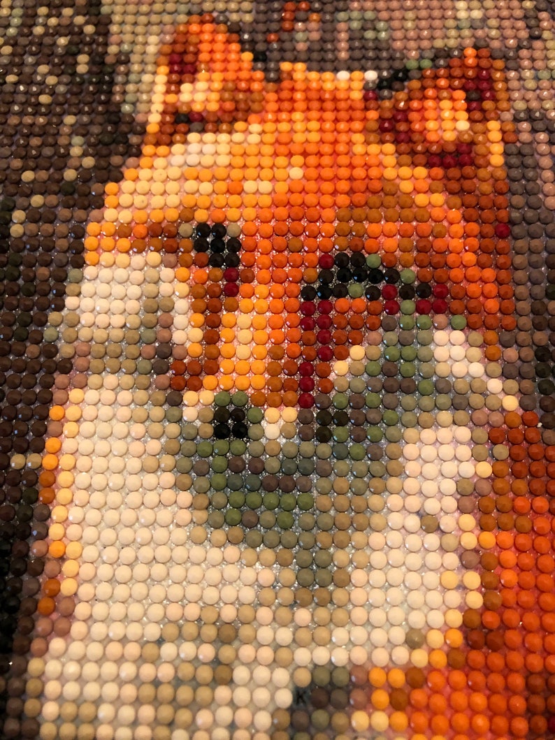 COMPLETED Diamond Art Fox Painting | Etsy