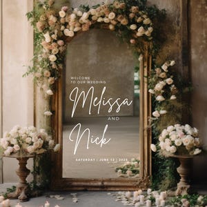 Welcome to our Wedding Vinyl Decal Sticker for Mirrors, Acrylic Glass, Wooden Boards, Custom Welcome Wedding Mirror Signs Decor