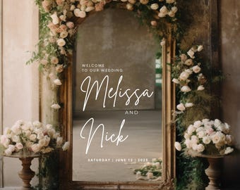 Wedding Welcome Vinyl Decal for Mirrors, Acrylic, Wood