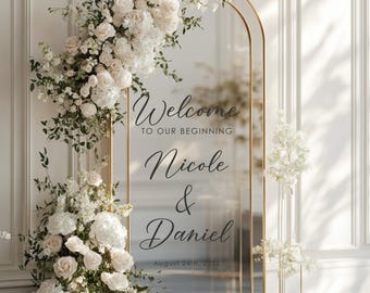 Welcome to our Beginning Wedding Mirror Vinyl Decal