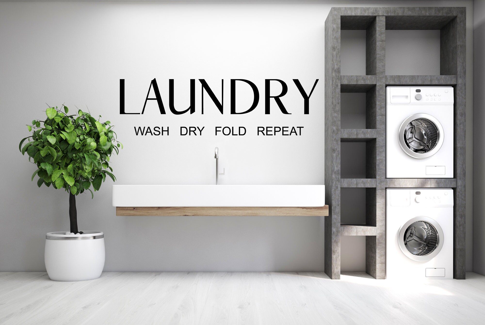 Lavandería pared vinilo calcomanía calcomanías de pared | Etsy