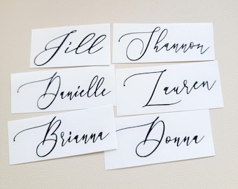 Handwritten Vinyl Name Decal: Personalized Stickers for Glass & Mugs