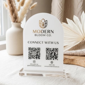 Personalized Acrylic QR Code Sign, Vibrant UV Printed Business Display